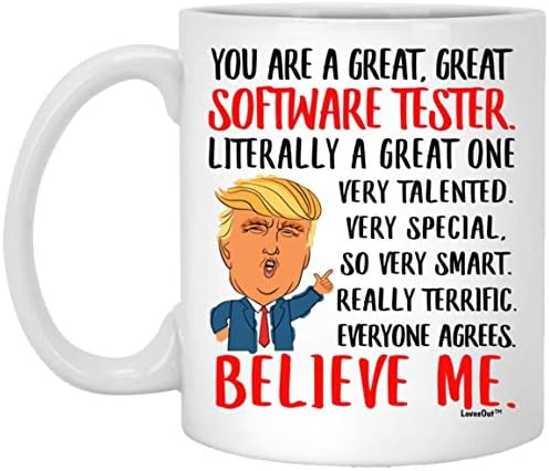 Lovesout engraçado dizendo que você é um ótimo testador de software Christmas 2023 Gifts White Coffee Caneca 11oz