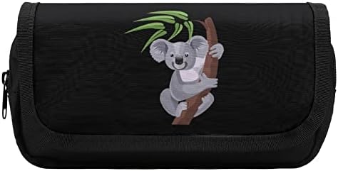 Caixa de lápis Koala fofa com dois compartimentos grandes bolso de bolsa de grande capacidade para bolsa de lápis