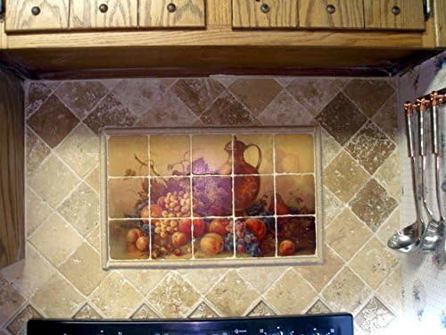 Bouquet de frutas Flekmart Fruits de Corrado Pila,- Art Ceramic Tile Mural 12,25 x 17 Backsplash de banho de chuveiro de cozinha