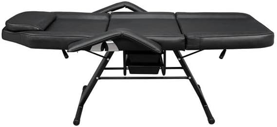 WYFDP TATTOO DE TAPTOO DO FIXO Cadeira de barbeiro Ajustável Salão de beleza Spa de massagem com gaveta 185x82x80cm preto