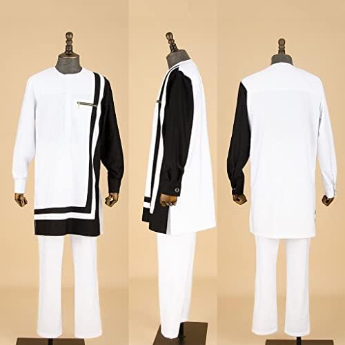 Africano Men Roupas Conjunto de roupas Dashiki Top e calça de manga longa Casual Terno de traje de traje de traje de traje