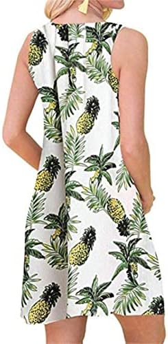 Trebin Women Women Summer Pullover Casual Beach Print mangueira de joelho vestido de joelho solto Mini vestido