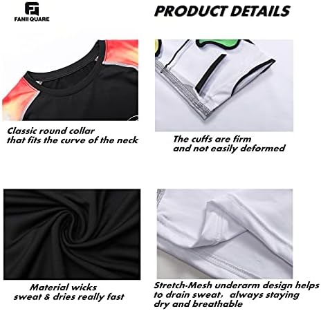 Fanii Quare Men's Soft Fit manga longa Treino Rashguard Camisa de fitness de compressão seca legal