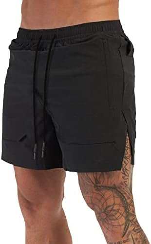 Muscle Killer Men's 2 Pack Gym Workout Shorts de treinamento atlético calças de levantamento de peso com zíper com bolsos