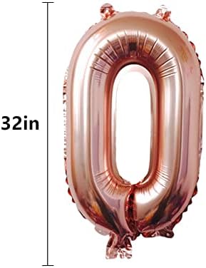 Número 60 balões de 32 polegadas de balão digital alfabeto 60 anos balões de aniversário dígitos 60 balões de hélio Balões grandes para festas de aniversário suprimentos de casamento Bachelorette Bridal Chusel, número de ouro rosa 60º