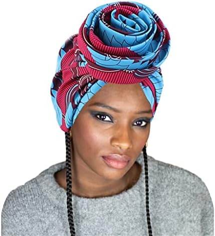 Czdyuf African Hair Cap for Sleepled impresso nacional de cetim de canto de capa de flores de flor Acessórios turbantes de cabelo de