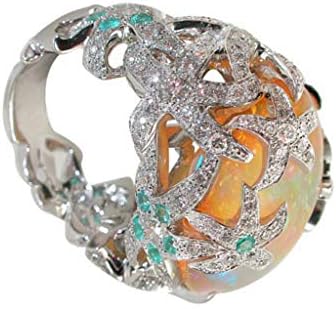 Anéis de costela anéis de anime jóias de jóias de moda moda flor retro tendência zircão rings cravejados anel de cristal