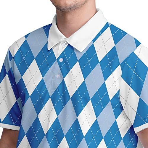 Pologen, Camisas engraçadas de golfe para homens Argyle camisa de golfe masculina camisa de golfe maluca camisas polo