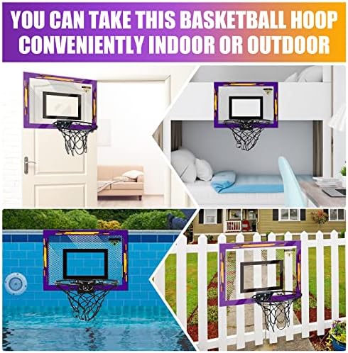 Joy Spot! Mini arco de basquete interno, brinquedo de basquete com acessórios completos para crianças e amantes de basquete, melhores