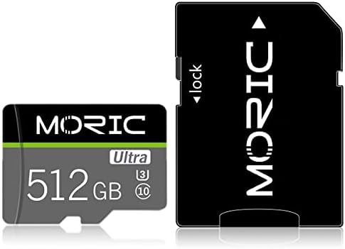 512 GB Micro SD Card com cartão de memória adaptador Classe 10 Cartão TF de alta velocidade para telefone celular, câmera, câmera,