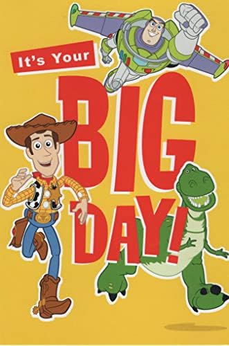 É o seu grande dia! Woody, Buzz Fleter e Rex Toy Story Card de feliz aniversário
