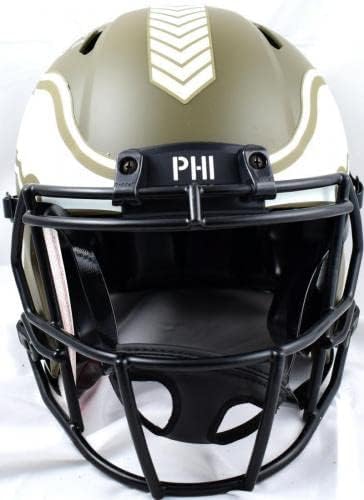 AJ Brown assinou as águias f/s para o serviço de velocidade autêntica capacete Holo - Capacetes NFL autografados -