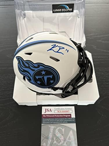 Kyle Philips autografou o Tennessee Titãs Speed ​​Mini Capacete Lunar Assinado JSA - Mini capacetes da NFL autografados