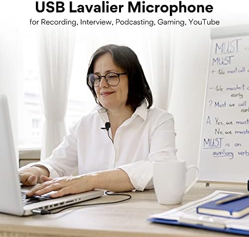 Microfone MAONO USB Lavalier, plugue de 192kHz/24 bits CLIP DE CLIP DE LAPELO omnidirecional no microfone para PC, Computador,
