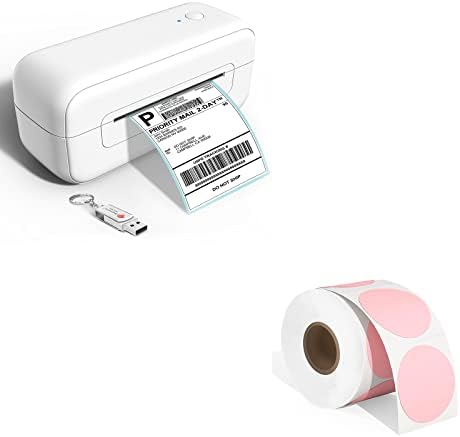 Impressora de etiqueta Phomemo com rótulo redondo rosa térmico - 2