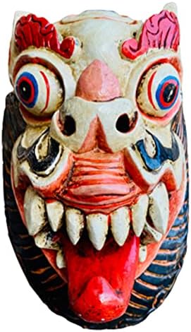 Qt S Dragon Hand esculpido máscara de madeira nepal nepalista tibeta criatura animal monstro de madeira pendurada em casa Decora