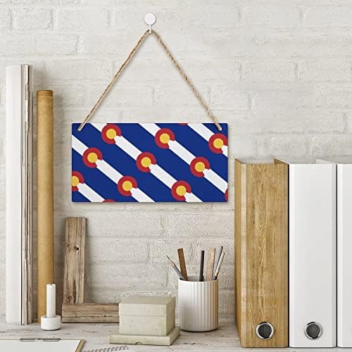 Placa de madeira da bandeira do Colorado Placa de madeira personalizada decoração de arte de parede com cordas para escritório em casa