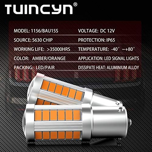 Tuincyn bau15s py21w 2641a lâmpada de lâmpada âmbar lâmpada de giro amarelo lâmpada super brilhante 8000k 5630 33smd 1156 7507 12496