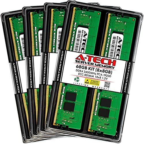 A -Tech 64GB Kit Memory RAM para Dell C6420 - DDR4 2400MHz PC4-19200 ECC Registrado RDIMM 1RX8 1.2V - servidor