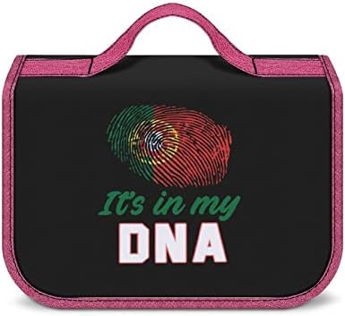 Portugal está na minha bolsa de higiene pessoal de DNA pendurar bolsa de maquiagem de viagem à prova d'água bolsa cosmética
