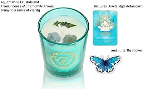 Suziejo Aromaterapia Chakra Chakra Farancenso Camomila Essential Óleo Esmata Velas Aquamarina Cristal e Pedras de Cura Presentes Espirituais