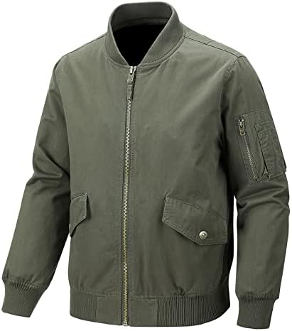 Jaquetas de bombardeiros masculinos moda moda casual temperamento solto zíper de gola colar jaqueta de vôo sólido lojas com bolsos