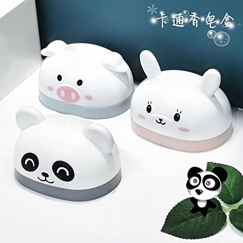 Jucheng fofo kawaii banheiro box prato caixa de coelho panda porco porco de desenho animado portador de sabão em casa Viagem