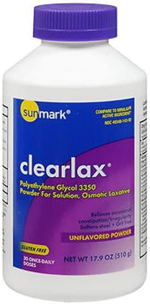 Sunmark Clearlax Powder, sem sabor - 17,9 oz