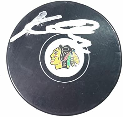 Kevin Lankinen assinou hóquei Puck PSA/DNA Chicago Blackhawks autografados - Pucks de NHL autografados