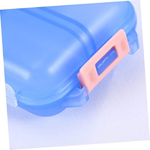 Esquema 2pcs recipientes seláveis ​​Classificador de pilhas Caixa de drogas Recipiente de medicamento para caixa de comprimidos pequena caixa de armazenamento Cápsula de comprimidos de caixa de comprimidos de caixa de comprimidos por semana Viajar uma grande caixa de pílula azul