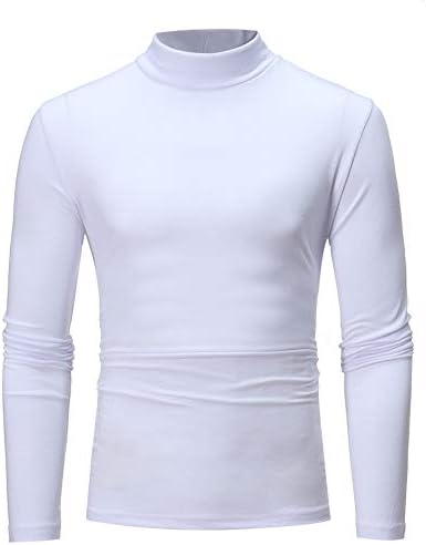 Suéter de malha de zdfer masculino de mock rollover de cor sólida casual tops básicos e outono inverno blusa quente camisetas aconchegantes
