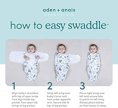 ADEN + ANais Baby menino Essential Swaddle Easy Wrap, Cotton Knit Reconborn Wrap, 6 Pack, Dino-Rama & Twinkle, 0-3 meses