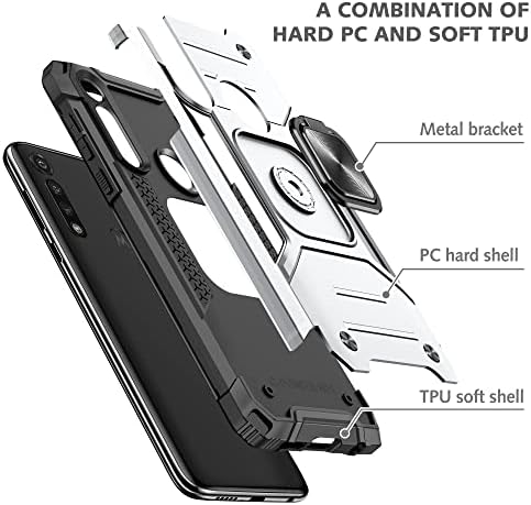 Tampa traseira compatível com Motorola Moto G Power Power Caso PC e TPU CASO CASA CASA DE TELEFONE DE CHUPE CASA DE