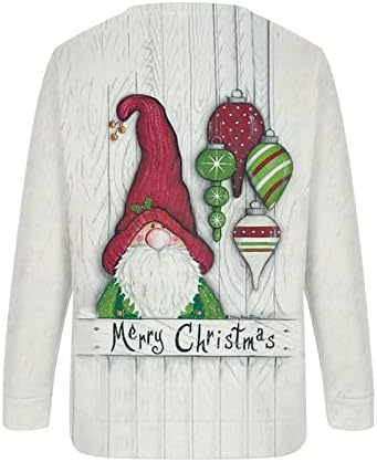 Feliz Natal Swetons para Mulheres Pullover Graphic Sweatshirt Crewneck Gnome Camisetas Tops