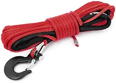Rough Country 1/4 UTV/ATV Red Synthetic Winch Rope | 50 pés - RS161
