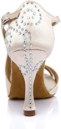 Sapatos de dança de salão de baile latino para mulheres com shiposeus tango salsa de salsa salto de 8,5 cm, modelo cyl381, rosa,