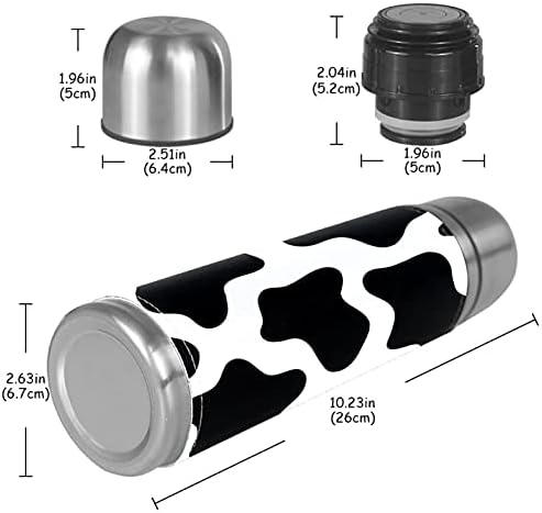 Caneca isolada a vácuo de aço inoxidável, garrafa de água com estampa de vaca para impressão de vaca para bebidas quentes e frias