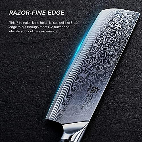 Kyoku Shogun Series 7 Nakiri Knife + 7 faca de desossa + 8,5 '' Kiritsuke Knife - Core de aço VG10 japonês Blade Damasco