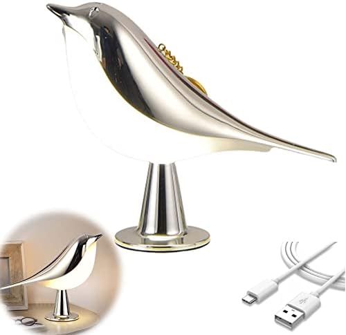 Lâmpada de mesa de controle de toque de cabeceira, lâmpada de mesa de pássaro fofa, lâmpada criativa de aroma de lâmpada