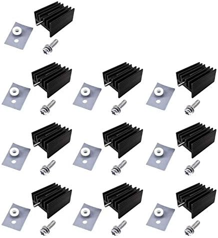 EasyCargo 10 pacotes TO-220 Musca de calor + kits de isolamento/montagem para LM317 LM317T L7805 L7812 L78XX Voltage Regulador, IRF Z44N 3205 520N 630 1404 MOSFET transistor