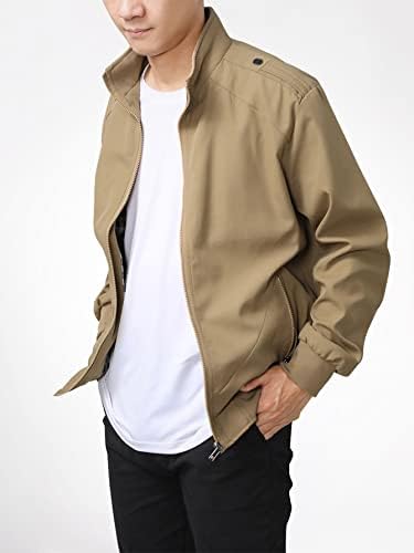 Jaqueta de jaqueta masculina para homens gingham lined zip jaqueta