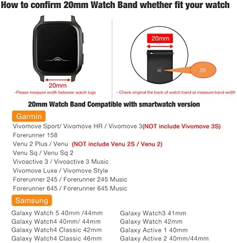 ABANEN ELASTIC Watch Band para Garmin Venu 2 Plus/Venu Sq/Vivoactive 3, Bordado de alça elástica de loop elástico para a Samsung Galaxy