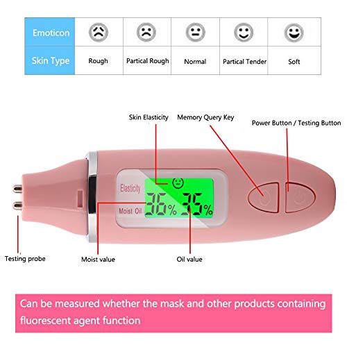 Detector de umidade digital do detector de umidade portátil de conteúdo de óleo facial LCD Display Smart Skin Care Tester Detector Face Care Monitor