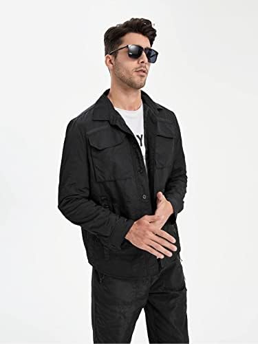 Jaquetas para homens masculino com botão de bolso de bolso