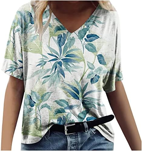 Mujer Tie Dye Estampado Floral Camiseta Tops 2023 mangá corta camiseta blusas Cuello Redondo al aire Libre túnica tela