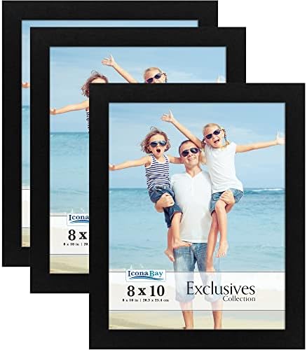 ICONA BAY 8X10 Frames de imagem, molduras de foto compostas de madeira robusta 8 x 10, design elegante, tampa de mesa ou montagem