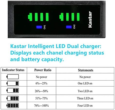 Kastar Ltd2 Substituição do carregador de bateria USB para JVC Everio GZ-HM65, EVERIO GZ-HM300 GZ-HM300BU GZ-HM300BUS GZ-HM300SEK