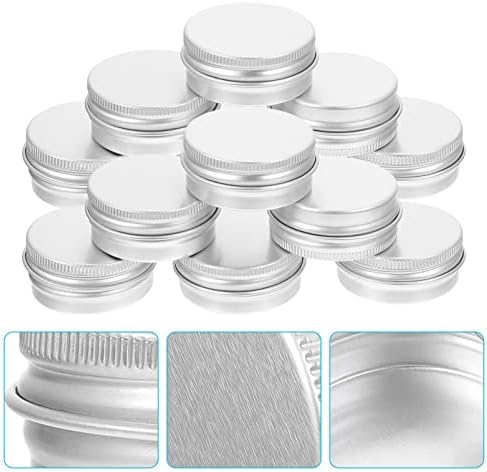 LioBo Lip Scrub Recipiente de 0,5 onça de alumínio Recipientes recicláveis ​​Recipientes 15 garrafa de contêiner de lata redonda