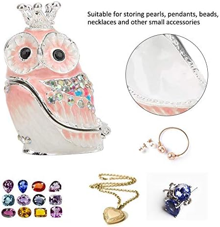 Caixa de bugiganga de coruja caixa de bugigangas de jóias de jóias de bugiganga coruja-do-buginga de estatueta de animais