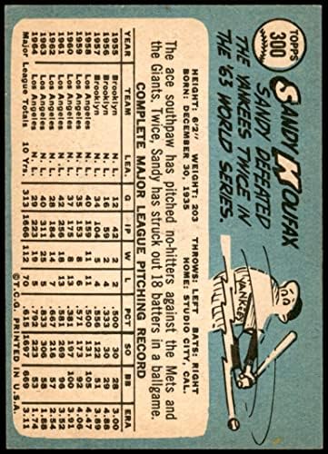 1965 Topps 300 Sandy Koufax Los Angeles Dodgers VG/Ex+ Dodgers